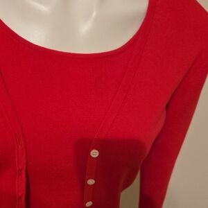 Harolds PINK, Button-Front Knit Cardigan Set